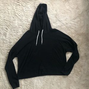 Black Crop Top Hoodie